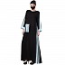 Duel colored dress abaya with Giant Pocket- Black-Sky Blue Duel colored dress abaya with Giant Pocket- Black-Sky Blue